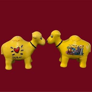 Dubai Pepper and Salt Shaker Camel Set Rare To Find